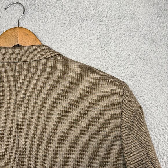 Oscar De La Renta Jacket Men's 40 Regular Brown Lambswool Sport Coat Two Button - Picture 7 of 12